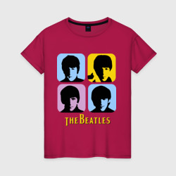 Женская футболка хлопок The Beatles pop art