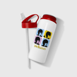 Бутылка для воды с трубочкой The Beatles pop art - фото 2