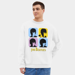 Мужской свитшот oversize без начеса хлопок The Beatles pop art - фото 2