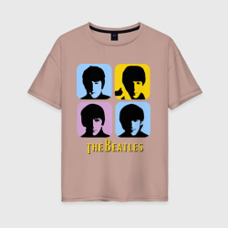 Женская футболка хлопок Oversize The Beatles pop art