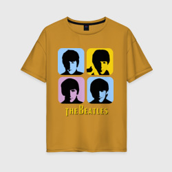 Женская футболка хлопок Oversize The Beatles pop art