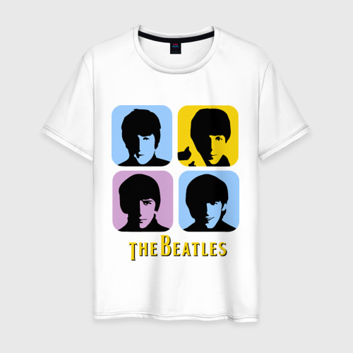 Мужская футболка хлопок The Beatles pop art, цвет белый