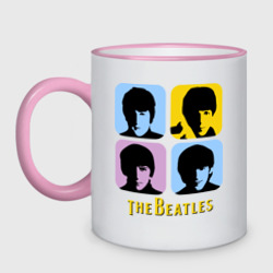 Кружка двухцветная The Beatles pop art