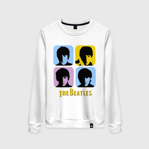 Женский свитшот хлопок The Beatles pop art, цвет белый