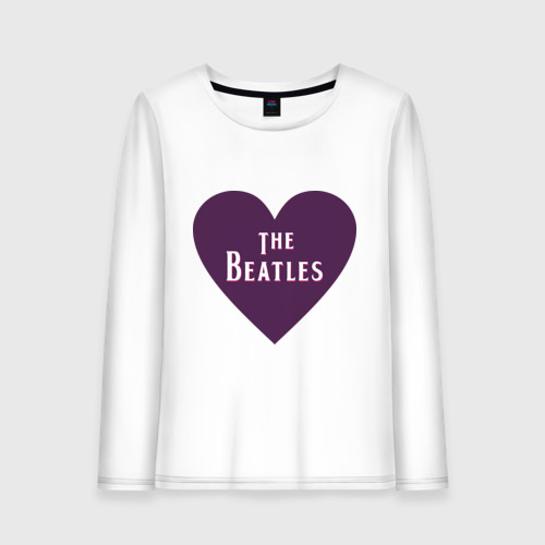 Женский лонгслив хлопок The Beatles is love, цвет белый