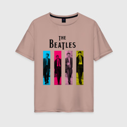 Женская футболка хлопок Oversize Walking Beatles