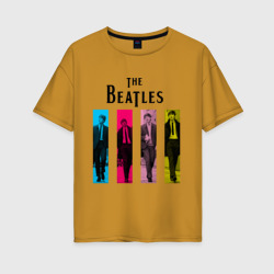 Женская футболка хлопок Oversize Walking Beatles