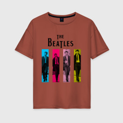 Женская футболка хлопок Oversize Walking Beatles