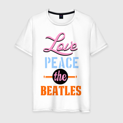 Мужская футболка хлопок Love peace the Beatles