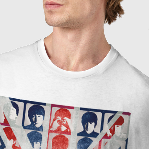 Мужская футболка хлопок The Beatles Flag, цвет белый - фото 6
