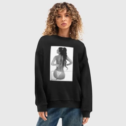 Женский свитшот oversize без начеса хлопок Моника Беллучи - фото 2