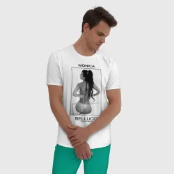 Мужская пижама с белой футболкой хлопок Моника Беллучи - фото 2