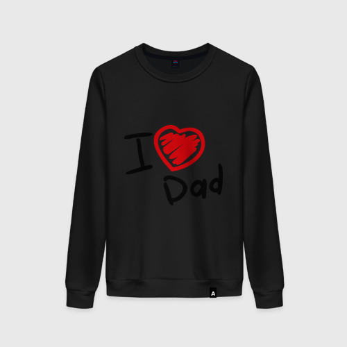 Женский свитшот хлопок love dad, цвет черный