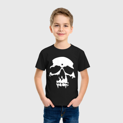 Детская футболка хлопок Skull череп, цвет черный - фото 3