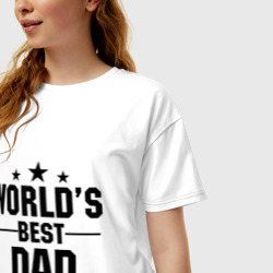 Женская футболка хлопок Oversize World\'s best daddy - фото 2