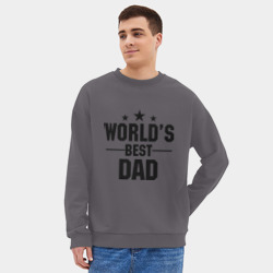 Мужской свитшот oversize без начеса хлопок World\'s best daddy - фото 2