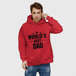 Мужское худи Oversize хлопок World\'s best daddy - фото 2