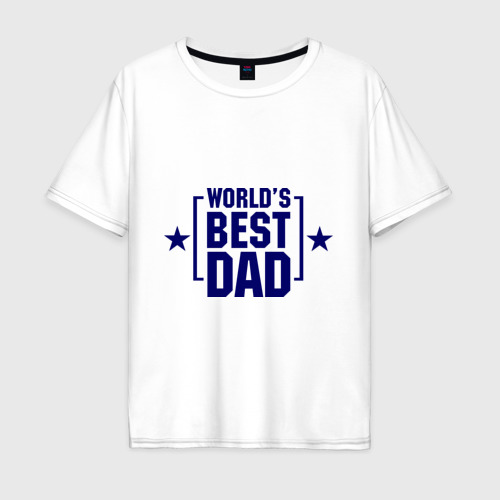 Мужская футболка хлопок Oversize World\'s best dad, цвет белый