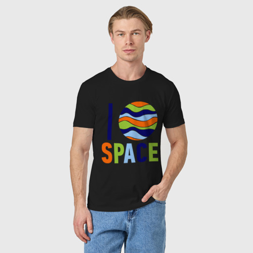 Мужская футболка хлопок Love space, цвет черный - фото 3