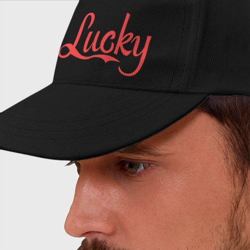 Бейсболка Lucky logo, цвет черный - фото 2