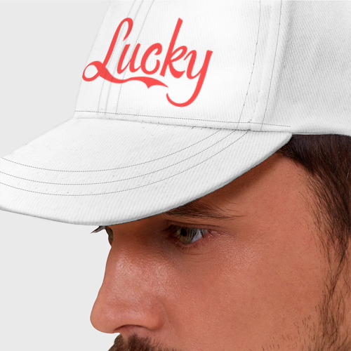 Бейсболка Lucky logo, цвет белый - фото 2