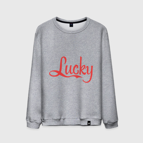 Мужской свитшот хлопок Lucky logo, цвет меланж