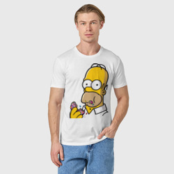 Мужская футболка хлопок Гомер с Пончиком - фото 2