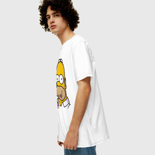 Мужская футболка хлопок Oversize Гомер с Пончиком - фото 5
