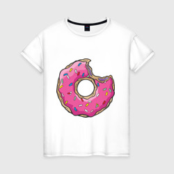 Пончик Гомера – Женская футболка хлопок с принтом купить со скидкой в -20%