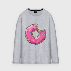 Женский лонгслив oversize хлопок Пончик Гомера