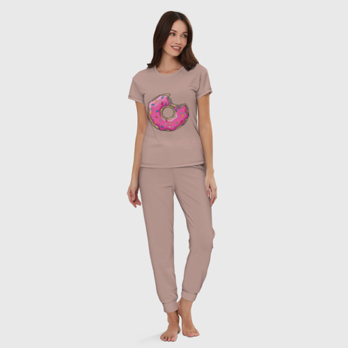 Женская пижама хлопок Пончик Гомера, цвет пыльно-розовый - фото 5
