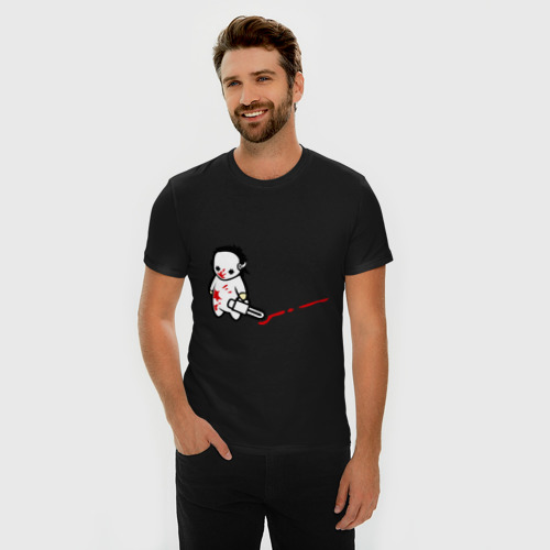 Мужская футболка хлопок Slim Грустный маньяк, цвет черный - фото 3