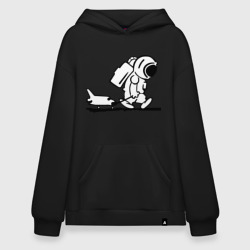 Худи SuperOversize хлопок Ребенок космонавт с шаттлом грустный
