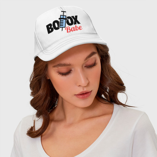 Бейсболка Botox Babe, цвет белый - фото 4