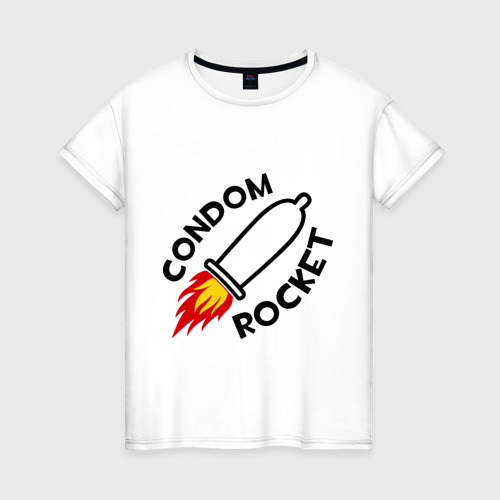 Женская футболка хлопок Condom Rocket