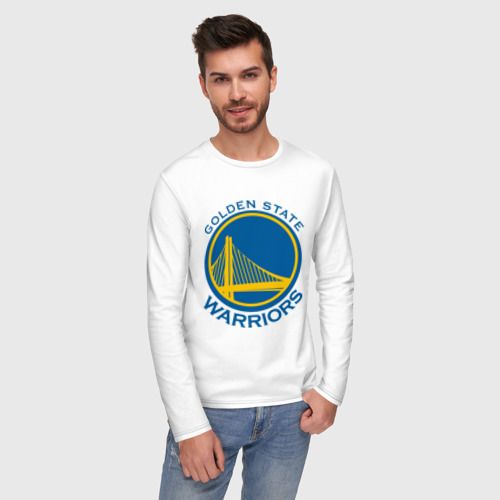 Мужской лонгслив хлопок Golden state Warriors, цвет белый - фото 3