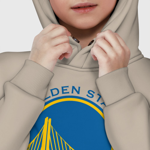 Детское худи Oversize хлопок Golden state Warriors, цвет миндальный - фото 7