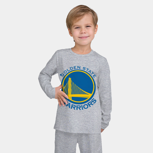 Детская пижама с лонгсливом хлопок Golden state Warriors, цвет меланж - фото 3