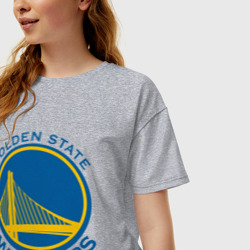 Женская футболка хлопок Oversize Golden state Warriors - фото 2