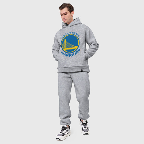 Мужской костюм oversize хлопок Golden state Warriors, цвет меланж - фото 5