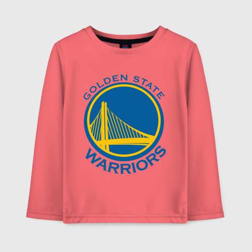 Детский лонгслив хлопок Golden state Warriors, цвет коралловый