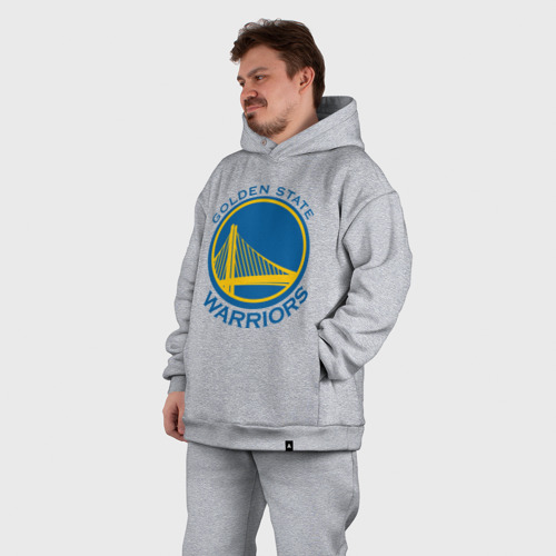 Мужской костюм oversize хлопок Golden state Warriors, цвет меланж - фото 7