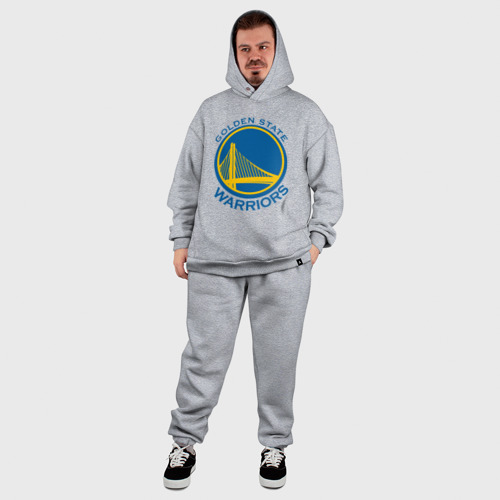 Мужской костюм oversize хлопок Golden state Warriors, цвет меланж - фото 8