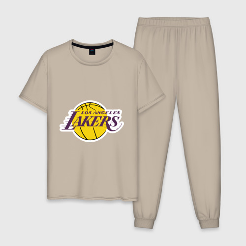 Мужская пижама хлопок LA Lakers, цвет миндальный