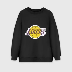 Женский свитшот oversize без начеса хлопок LA Lakers