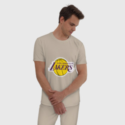 Мужская пижама хлопок LA Lakers - фото 2