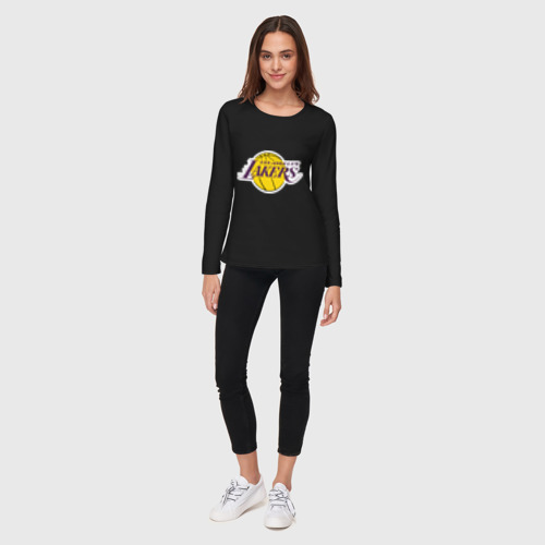 Женский лонгслив хлопок LA Lakers, цвет черный - фото 5