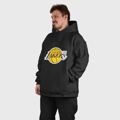 Мужской костюм oversize хлопок LA Lakers, цвет черный - фото 7