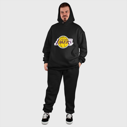 Мужской костюм oversize хлопок LA Lakers, цвет черный - фото 8