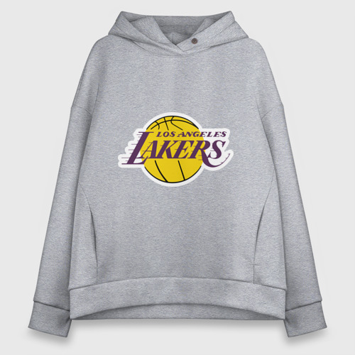 Женское худи Oversize хлопок LA Lakers, цвет меланж